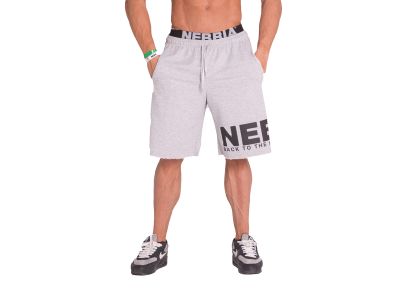 NEBBIA Back To The Hard Core Roots Shorts, Pale Grey