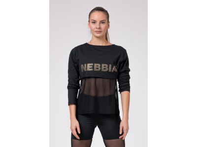 NEBBIA INTENSE Hálós női póló, fekete
