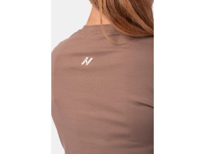 Damski krótki top NEBBIA Minimalist Logo, brązowy