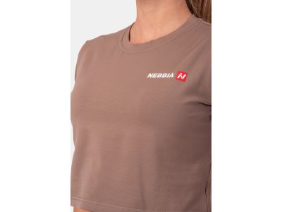 NEBBIA Minimalist Logo Damen-Crop-Top, braun