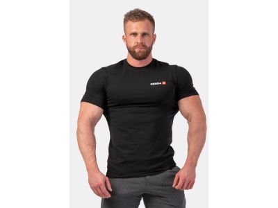 NEBBIA Minimalistisches Logo-T-Shirt, schwarz