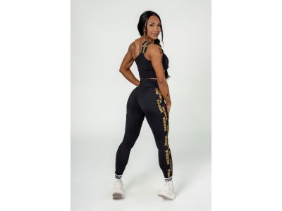 NEBBIA INTENSE Iconic 834 Gold Women&#39;s Leggings with High Waist, Black/Gold