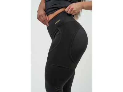 NEBBIA INTENSE Mesh women&#39;s leggings, black/gold