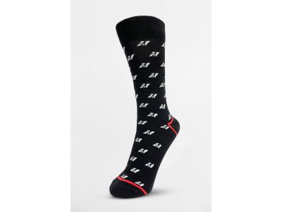NEBBIA N-pattern high socks, black
