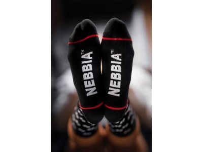 NEBBIA N-mintás magas zokni, fekete