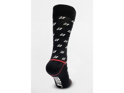 NEBBIA N-pattern vysoké ponožky, čierna