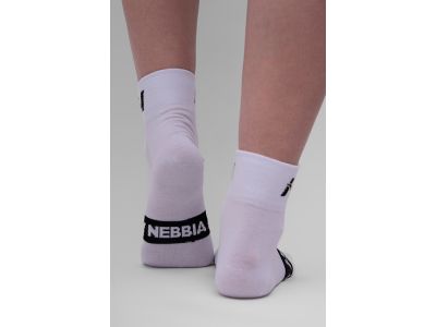 NEBBIA EXTRA PUSH crew ponožky, biela