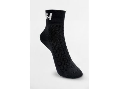 NEBBIA HI-TECH Crew-Socken mit N-Muster, schwarz