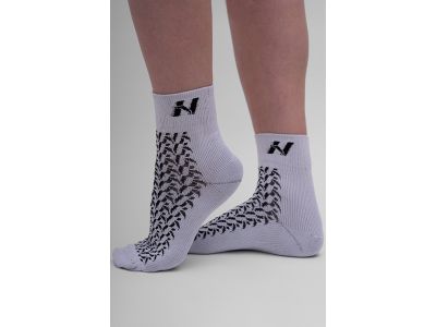 NEBBIA HI-TECH N-pattern crew ponožky, bledosivá