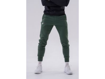 NEBBIA „Reset” 321 Wąskie spodnie dresowe z kieszeniami bocznymi, kolor ciemnozielony