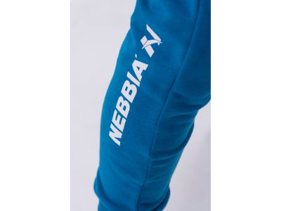 NEBBIA „Re-gain“ 320 schmale Jogginghose mit Reißverschlusstaschen, blau