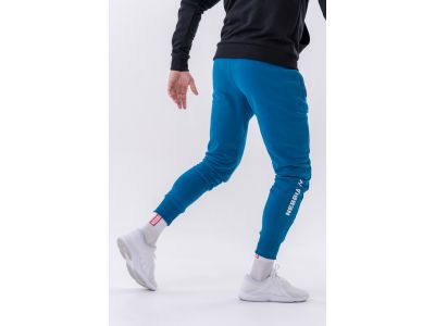 Pantaloni de trening subțiri NEBBIA „Re-gain” 320 cu buzunare cu fermoar, albastru