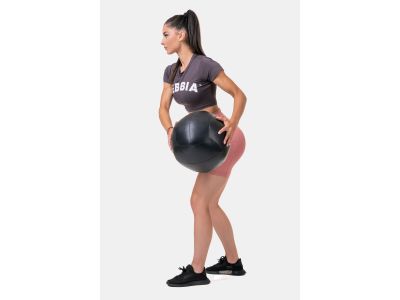 NEBBIA Sports HERO Damen-Crop-Top mit kurzen Ärmeln, Kastanienbraun