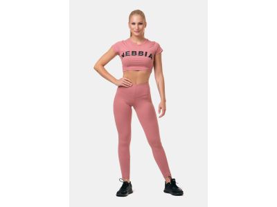 NEBBIA Sports HERO women&#39;s crop top with short sleeves, old pink