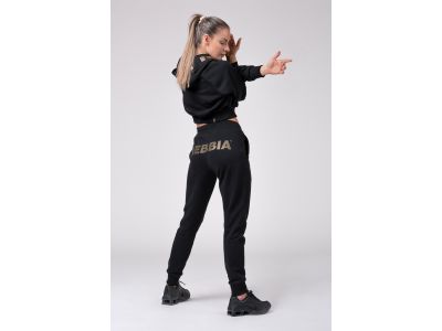 Damskie spodnie dresowe NEBBIA Gold Classic w kolorze czarnym