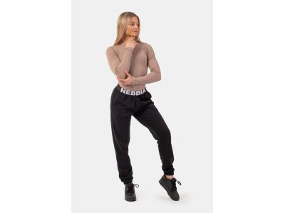 NEBBIA Kultowe damskie spodnie dresowe w kolorze czarnym