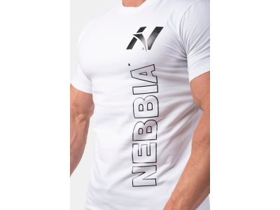 Tricou NEBBIA Vertical Logo, alb
