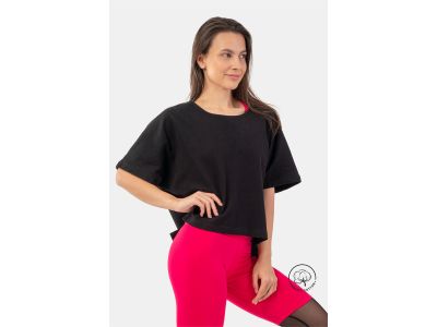 NEBBIA Das minimalistische Damen-Crop-T-Shirt, schwarz