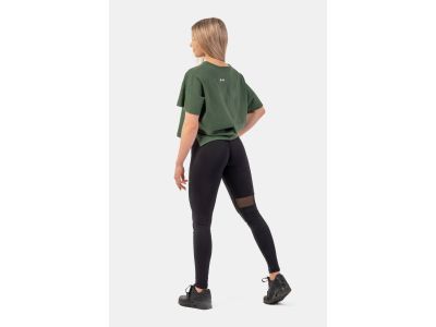 NEBBIA Das minimalistische Crop-T-Shirt für Damen, dunkelgrün
