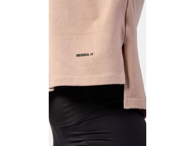 NEBBIA Minimalistyczny damski t-shirt o krótkim kroju, łososiowy
