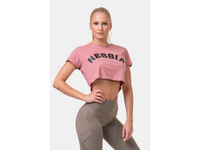NEBBIA Fit &amp;amp; Sporty női crop felső, régi rózsaszín