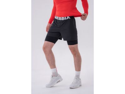 NEBBIA double layer shorts, black