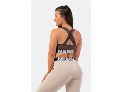 NEBBIA Cross Back bra, brown
