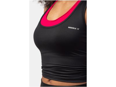 NEBBIA Sporty Slim-Fit women&#39;s crop top, black
