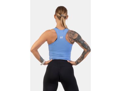 NEBBIA Sporty Slim-Fit women&#39;s crop top, pale blue