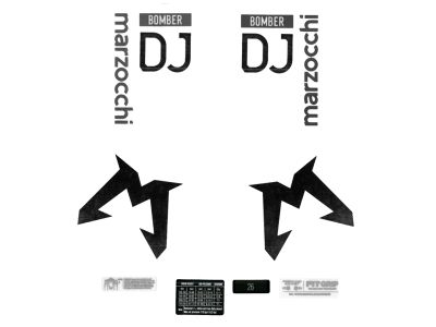 Marzocchi stickers for Bomber DJ fork, red, 2024
