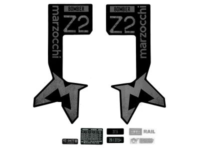 Marzocchi stickers for Bomber Z2 fork, matt black, 2024