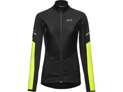 GOREWEAR M Thermo LS Zip Shirt női póló, fekete/neonsárga