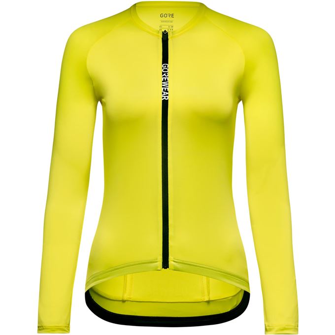 Damska koszulka rowerowa GOREWEAR Spinshift z długim rękawem, w kolorze jaskrawożółtym