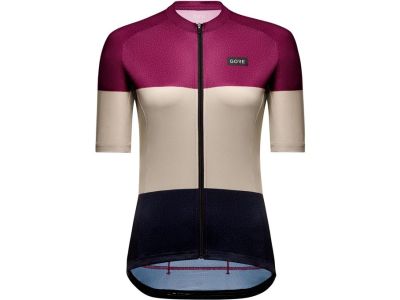 Damska koszulka rowerowa GOREWEAR Spirit Stripes, fiolet/tech-beż