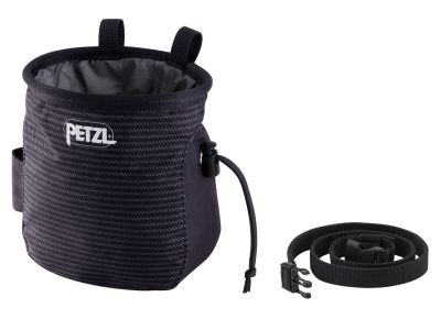 Geantă Petzl SAKA Chalk Stripes pentru magneziu, negru/dungi