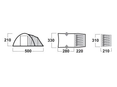 HUSKY Boston 5 Dural tent, green