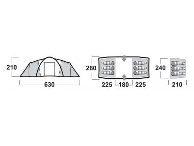 HUSKY Boston 6 tent, green