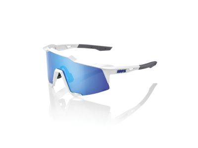 100 % SPEEDCRAFT HiPER-Brille, mattweiße/blaue mehrschichtige Spiegellinse