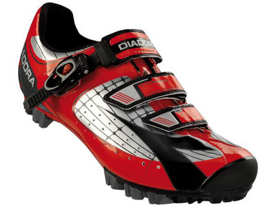 Diadora X Tornado MTB cycling shoes silver/black/red