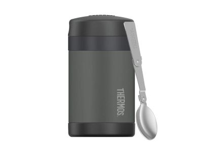 Thermos Children&amp;#39;s thermos for food with a spoon, 470 ml, black