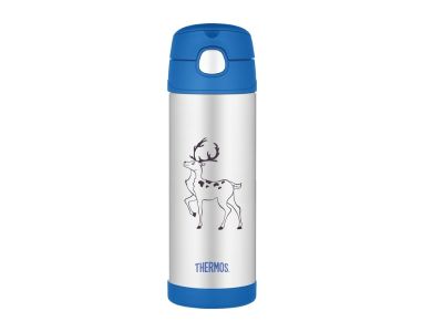 Termosz Gyermek termosz szívószállal, 470 ml, szarvas