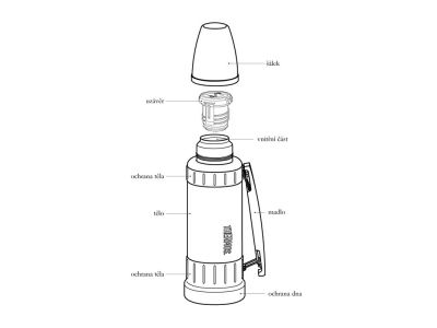 Thermos Work langlebige Thermoskanne, 1,2 l, schwarz