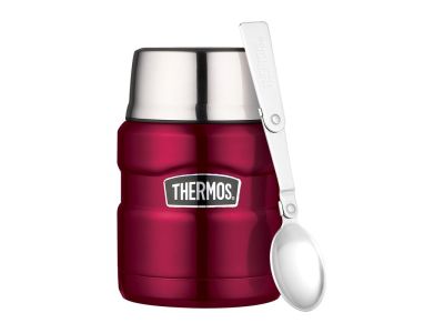 Thermos Termoska na jídlo se šálkem a skládací lžící, 470 ml, malinová