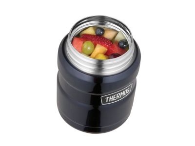 Thermos Thermos for food with cup and folding spoon, 470 ml, metallic gray