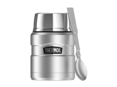 Thermos Termos pentru alimente cu cană și lingură pliabilă, 470 ml, oțel inoxidabil