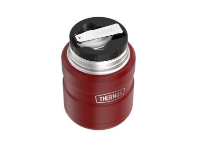 Thermos Thermos for food with cup and folding spoon, 470 ml, rustic red