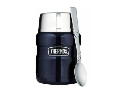 Thermos Thermos for food with cup and folding spoon, 470 ml, dark blue