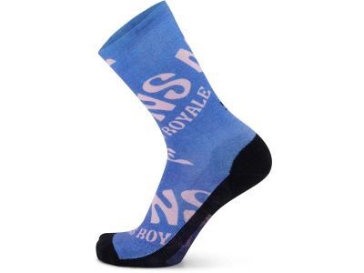 Mons Royale Atlas Crew Digital socks, blue trippy