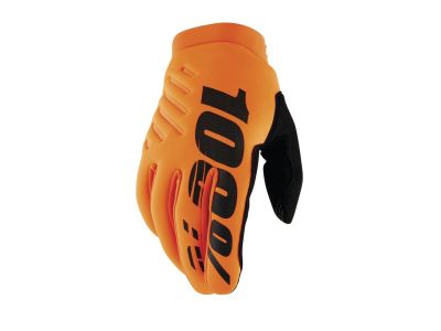 100% BRISKER children&#39;s gloves, fluo orange/black