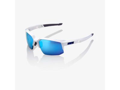 Okulary 100% SPEEDCOUPE, wielowarstwowe lustrzane soczewki w kolorze matowej bieli/niebieskiego HiPER
